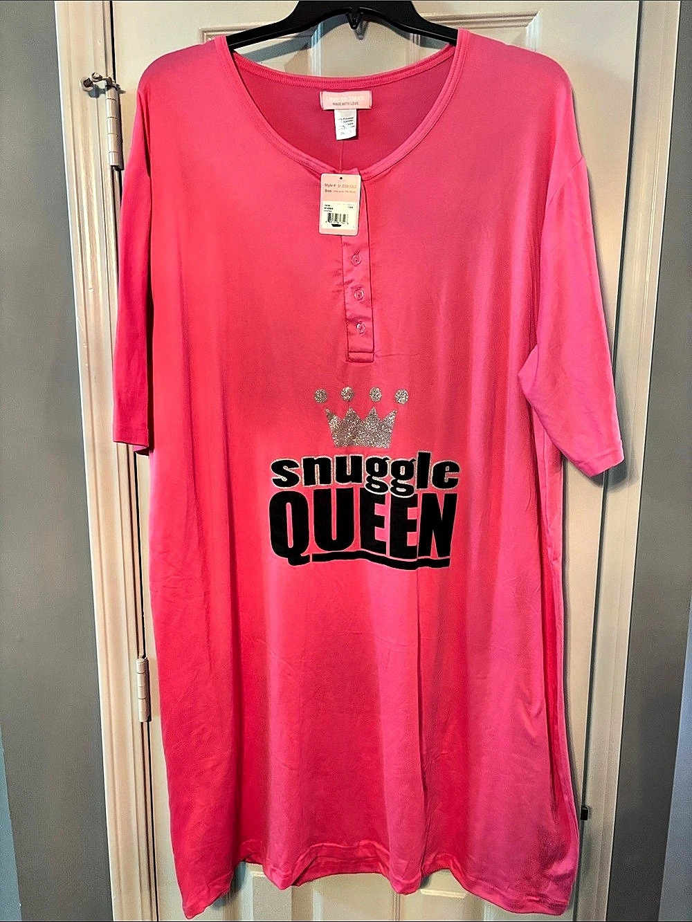 Love to Sleep Snuggle Queen Pink Sleep Shirt NWT
